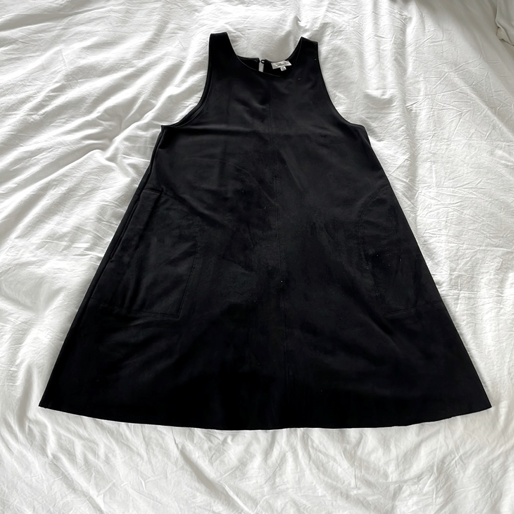 Black, versatile faux suede Aritzia dress